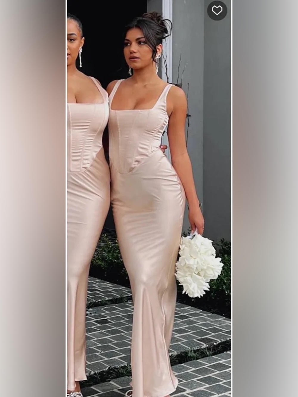 White Fox Boutique Satin Blush Maxi Dress